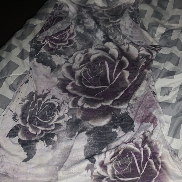 This is a tank top with rhinestone on the front making a rose - Picture 2 of 2